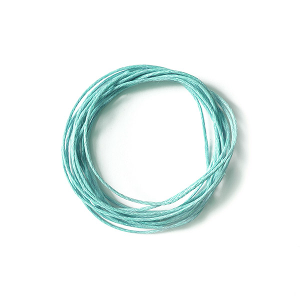 Round wax cord, d=1mm, color Light Blue