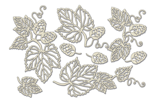 Chipboard embellishments set, Autumn botanical diary #740