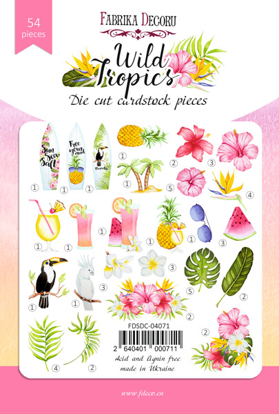 Set of die cuts Wild Tropics, 54 pcs - foto 0