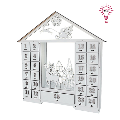 Adventskalender "Feenhaus mit Figuren", für 25 Tage mit Volumenzahlen, LED-Licht, DIY - foto 8  - Fabrika Decoru