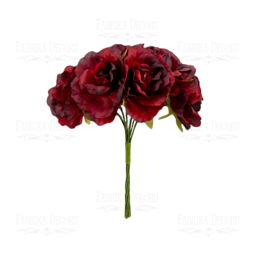 Eustoma Blume, Farbe Bordeaux, 6St - Fabrika Decoru