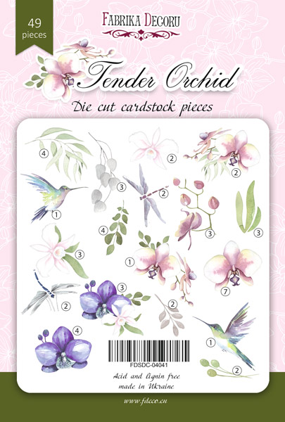 Set of die cuts Tender Orchid, 49 pcs - foto 0