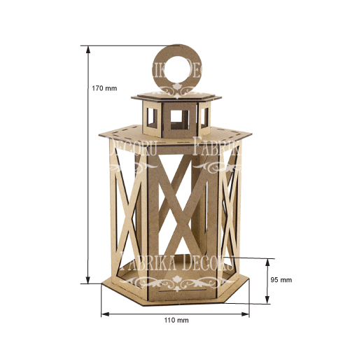 Decorative lantern 6-sided, size S, #081 - foto 2