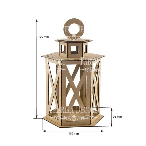 Latarnia dekoracyjna o 6 stronach, rozmiar S, #081 - foto 2  - Fabrika Decoru
