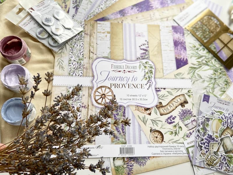 Doppelseitiges Scrapbooking-Papierset Journey to Provence, 20 cm x 20 cm, 10 Blätter - foto 13  - Fabrika Decoru