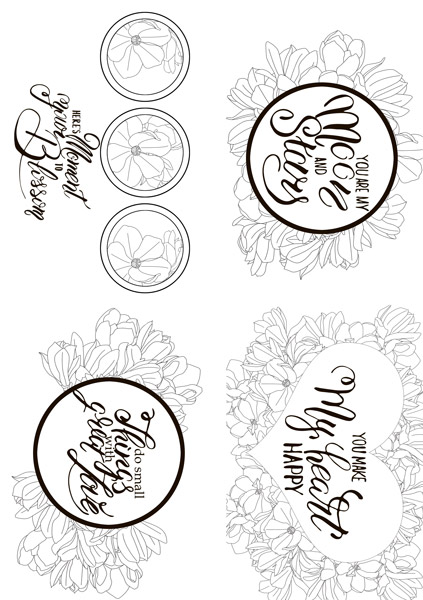 Set of 8pcs 10х15cm for coloring and creating greeting cards Magnolia in bloom EN - foto 0