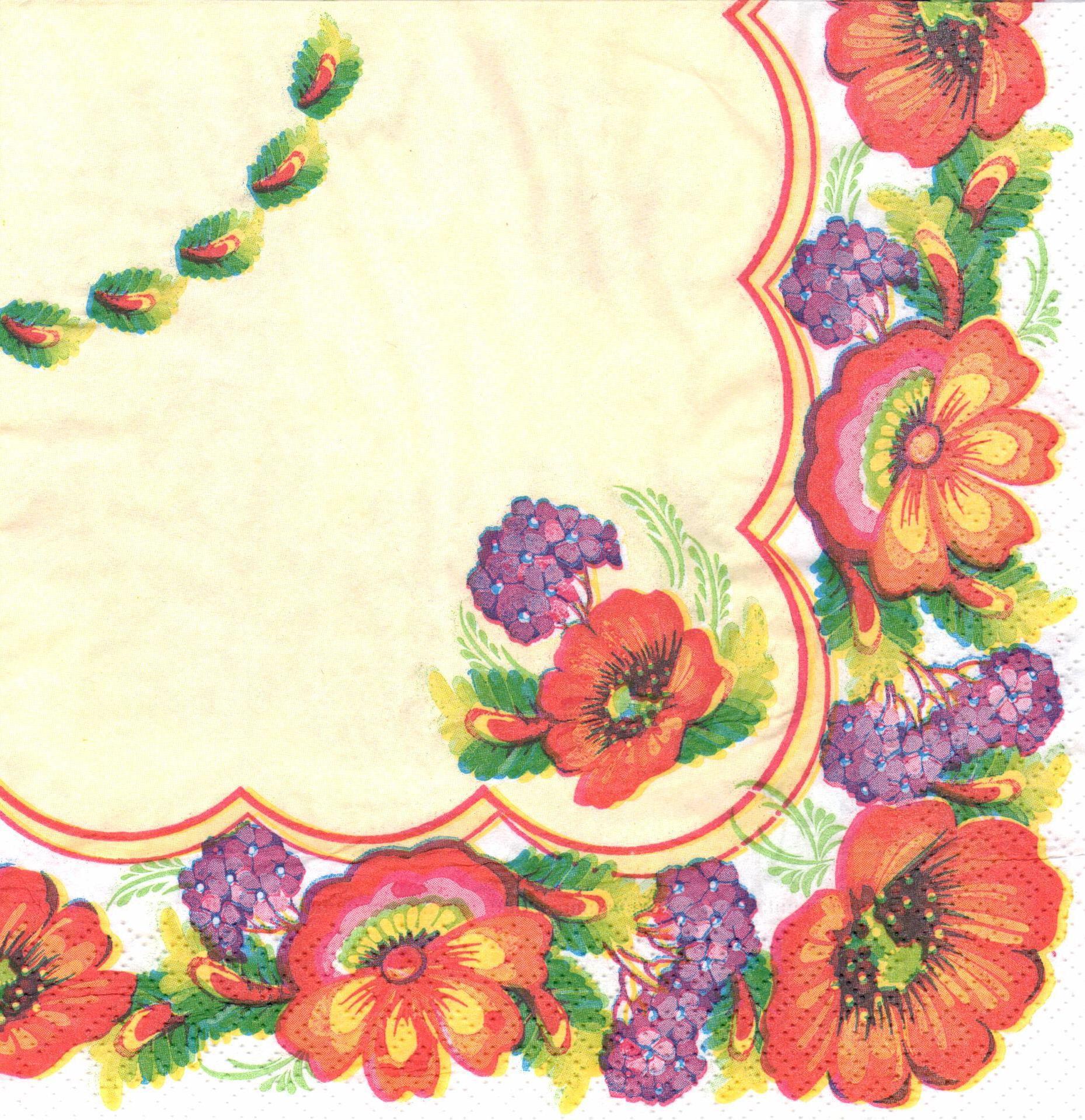 Decoupage napkin "Flower borders" - foto 0