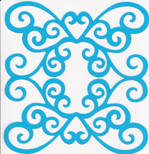 Stencil for crafts 14x14cm "Curls frame" #020