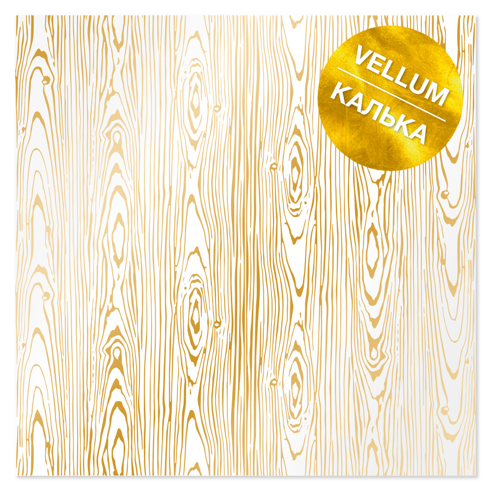 Pergamentblatt mit Goldfolie, Muster Golden Wood Texture 29.7cm x 30.5cm - Fabrika Decoru
