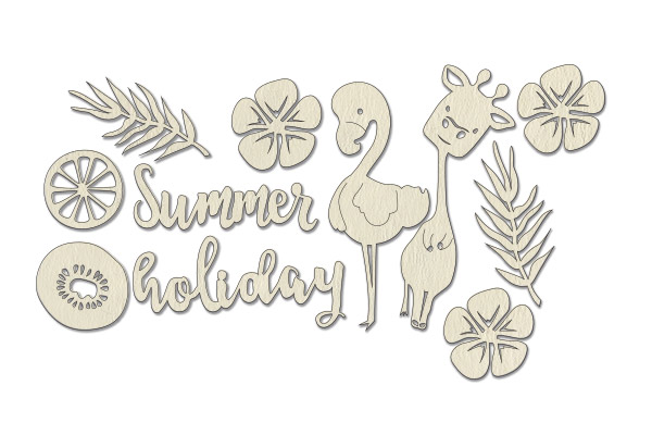 Chipboard embellishments set, "Summer holiday" #190