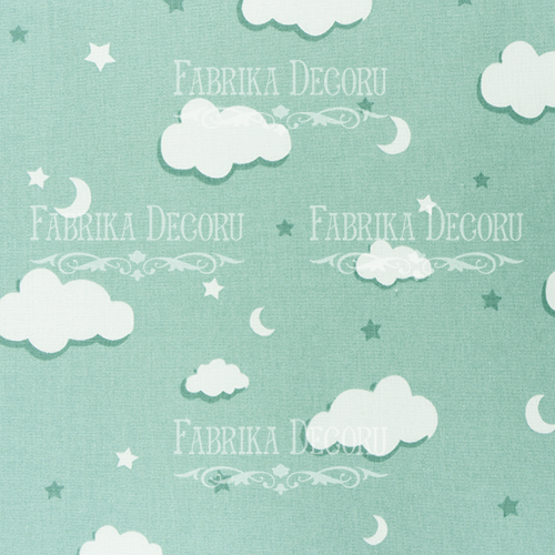 Fabric cut piece "Mint clouds"