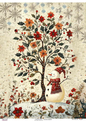 Decoupage Card "Christmas Reindeer", #0878, 29.7x42cm