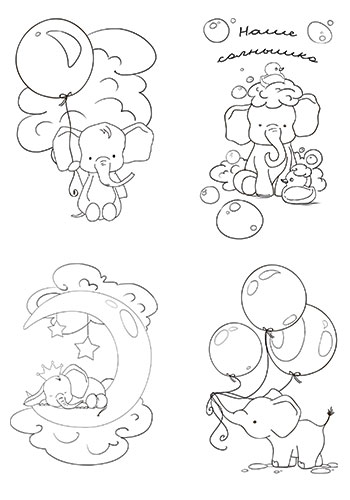 Set of 8pcs 10х15cm for coloring by markers My little baby boy - foto 0