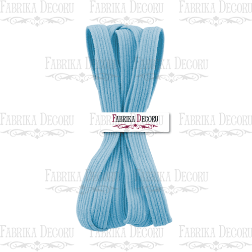 Elastic flat cord, color light blue