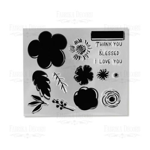 Silicone stamps set 15 pcs Size 10,5 cm х 12,5 сm 