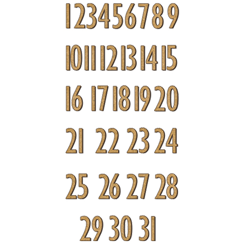 Arabic Numerals Modern, Set of MDF ornaments for decoration #176