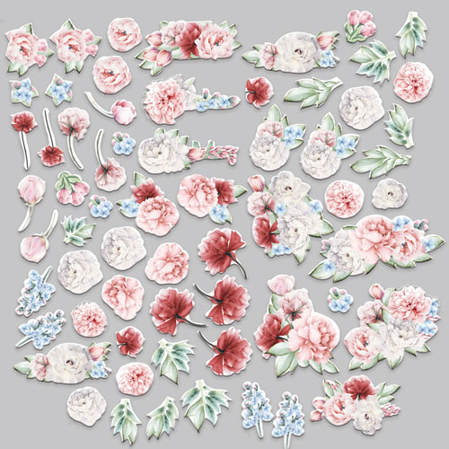 Set of die cuts Peony garden, 63 pcs - foto 1