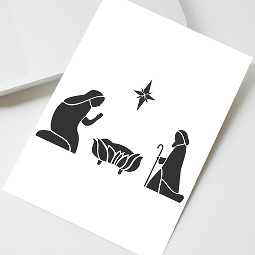 Stencil reusable, 15x20cm "The birth of Jesus 5", #465 - foto 0