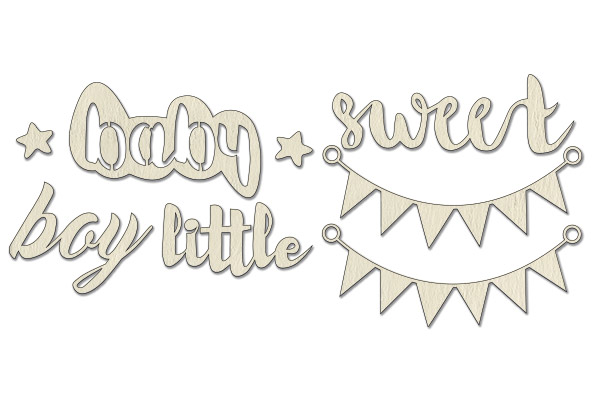 Chipboard embellishments set, "Sweet baby boy 3" #116