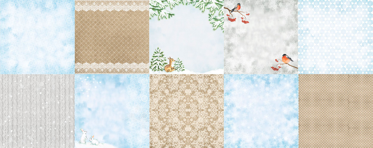 Doppelseitig Scrapbooking Papiere Satz, Smile of Winter 30.5 cm x 30.5cm, 10 Blätter - foto 0  - Fabrika Decoru