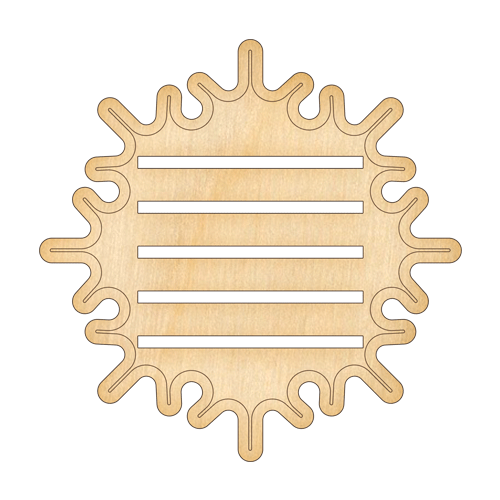 Broschenrohling zum Bemalen Nr. 43, Schneeflocke auf dem Ständer - Fabrika Decoru