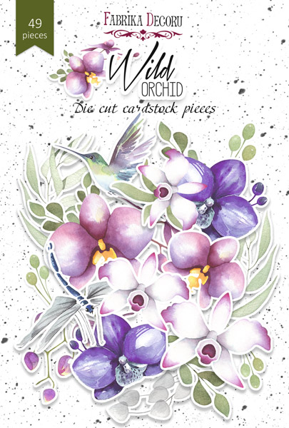 Set of die cuts Wild Orchid, 49 pcs