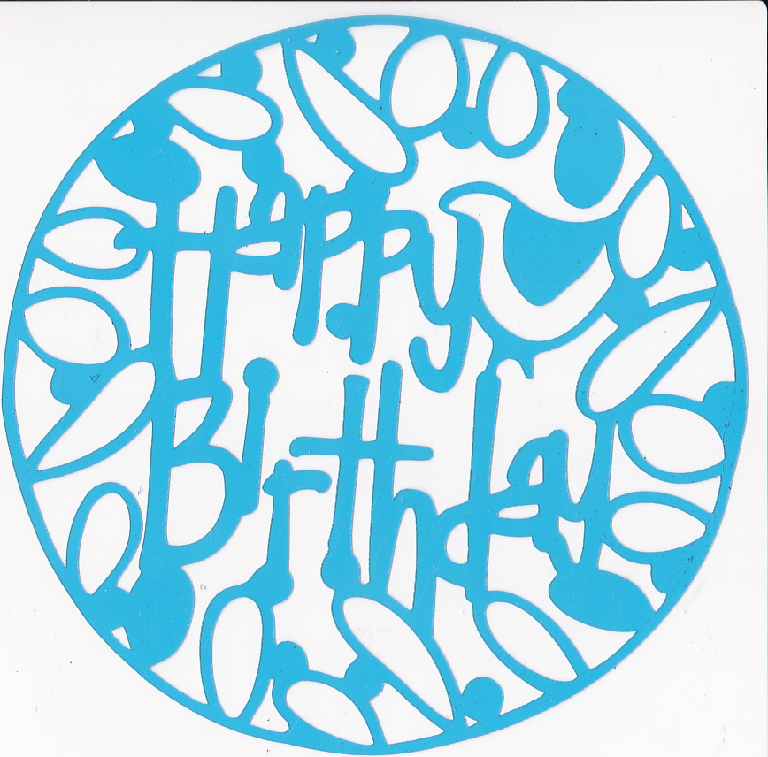 Schablone zum Basteln 14x14cm "Happy Birthday" #050 - Fabrika Decoru