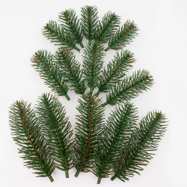 Set aus künstlichen Weihnachtsbaumzweigen, grün, 15 Stück - Fabrika Decoru