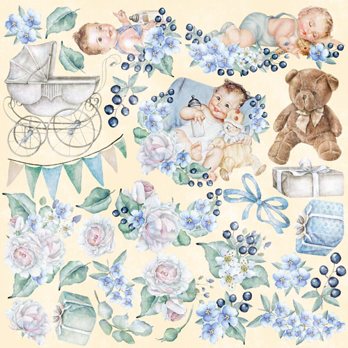 лист с картинками для вырезания shabby baby boy 20х20 см лист с картинками для вырезания shabby baby boy 20х20 см