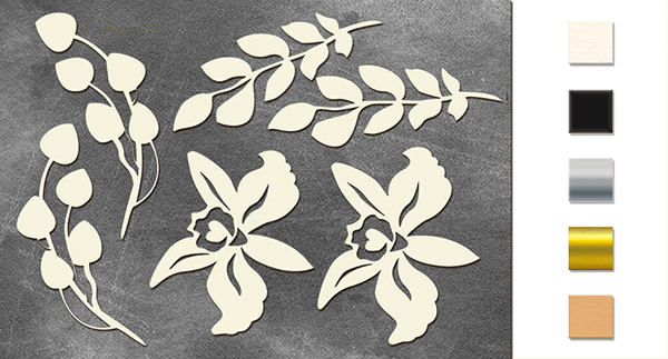 Spanplatten-Set "Zarte Orchidee 2" #170 - Fabrika Decoru