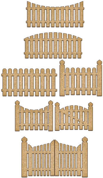 Set of MDF ornaments for decoration #151