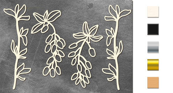 Spanplatten-Set Summer Botanical Diary #696 - Fabrika Decoru