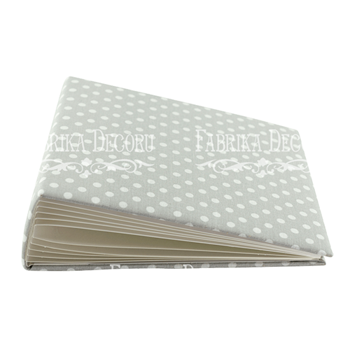 Blank album with a soft fabric cover Peas in gray 20cm х 20cm