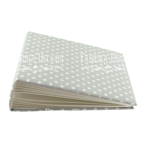 Blankoalbum mit weichem Stoffbezug Peas in grau 20cm х 20cm - Fabrika Decoru