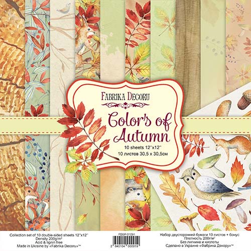 Doppelseitig Scrapbooking Papiere Satz Colours of Autumn, 30.5 cm x 30.5cm, 10 Blätter - Fabrika Decoru