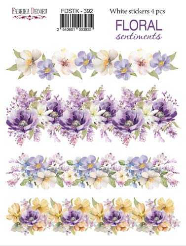 Zestaw naklejek 4 szt, Floral Sentiments, #392 - Fabrika Decoru