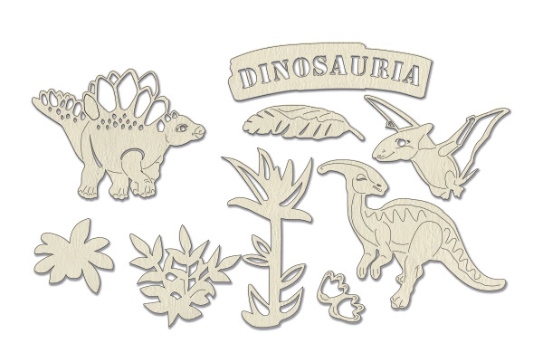 Chipboard embellishments set, Dinosauria #680