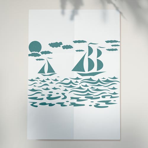 Stencil reusable, 15x20cm "Yachts at sea", #374 - foto 0
