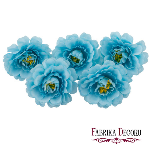 Peony flower blue, 1 pc