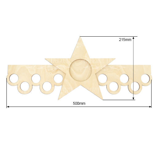 Заготовка для декорирования медальница "Звезда" #223 - Фото 1
