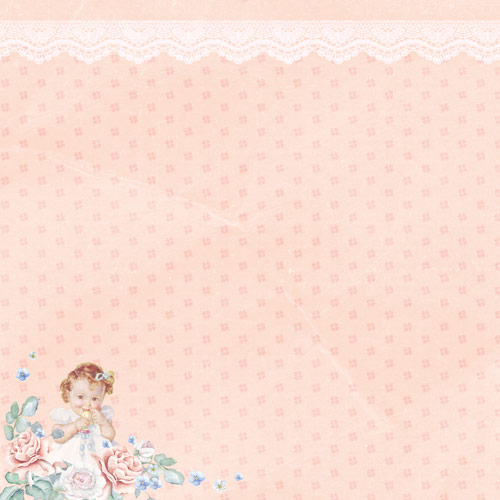 Double-sided scrapbooking paper set  "Shabby baby girl redesign" 8”x8”  - foto 2