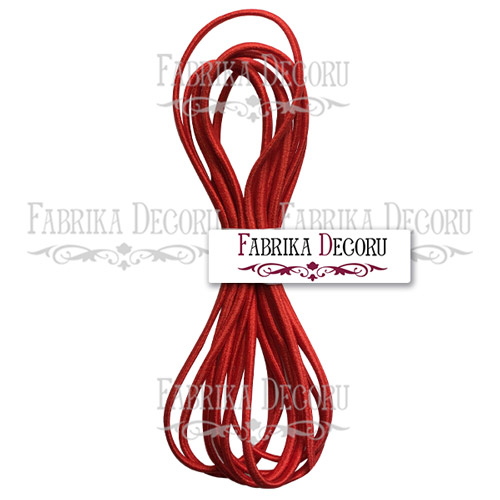 Elastyczny okrągły sznurek, kolor czerwony - Fabrika Decoru