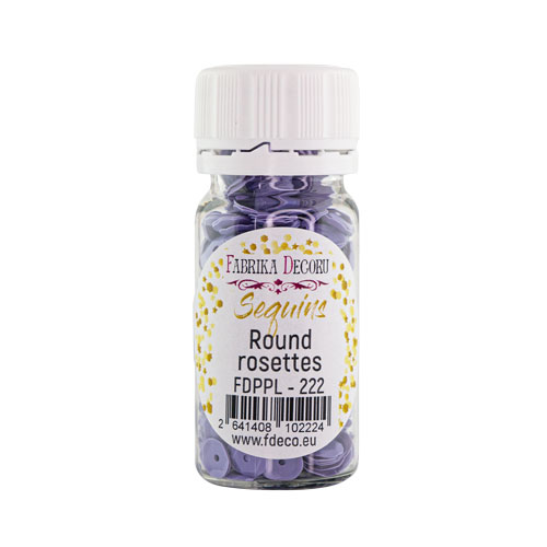 Sequins Round rosettes, lavender, #222