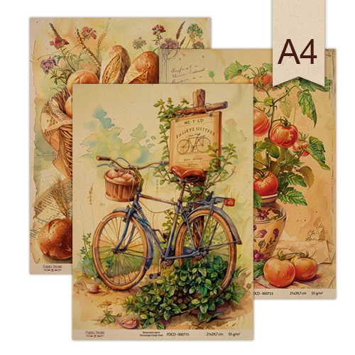 крафт бумага для декупажа, формат а4 фабрика декору