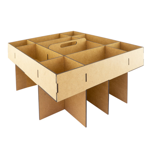 Organizer-Einsatz mit Griff für Smart Box, 3mm HDF, 325x325x180 mm, #14 - Fabrika Decoru