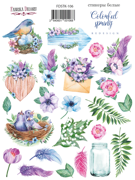 Kit of stickers  Colorful spring #106