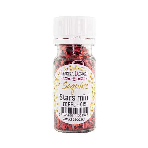 Cekiny Gwiazdy mini, czerwony metalik, #015 - Fabrika Decoru
