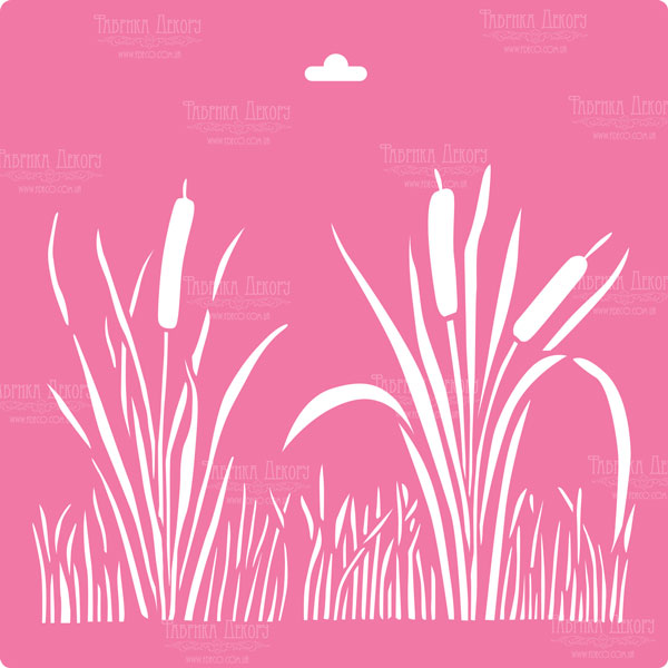 Stencil for decoration XL size (30*30cm), Reeds #009