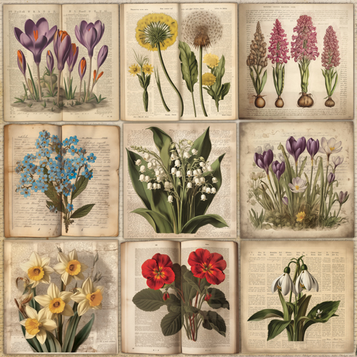 Doppelseitiges Scrapbooking-Papierset Spring botanical story, 20cm x 20cm, 10 Blatt - foto 4  - Fabrika Decoru
