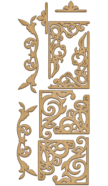 set of mdf ornaments for decoration #146